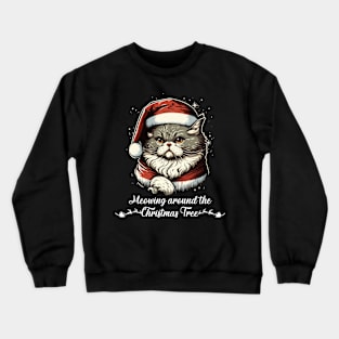 Cute Ugly Christmas Cat Gift Funny Cat Christmas Crewneck Sweatshirt